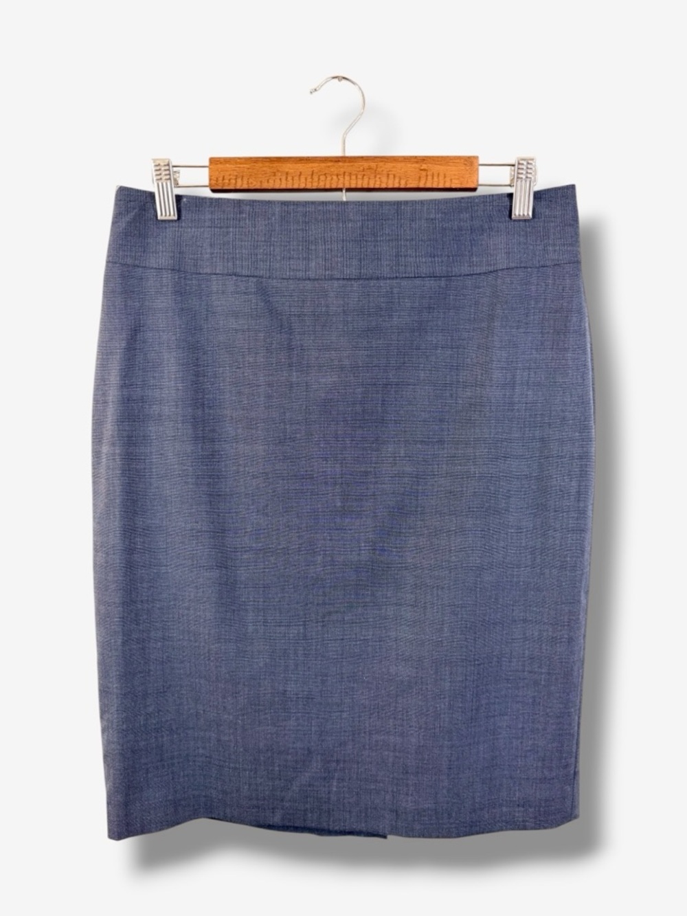 Banana Republic Blue Wool Stretch Pencil Skirt Size 8 Career Minimalist Office